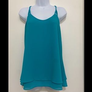 Naked zebra tank top size L Turquoise flowing braided straps crisscross back 🦋